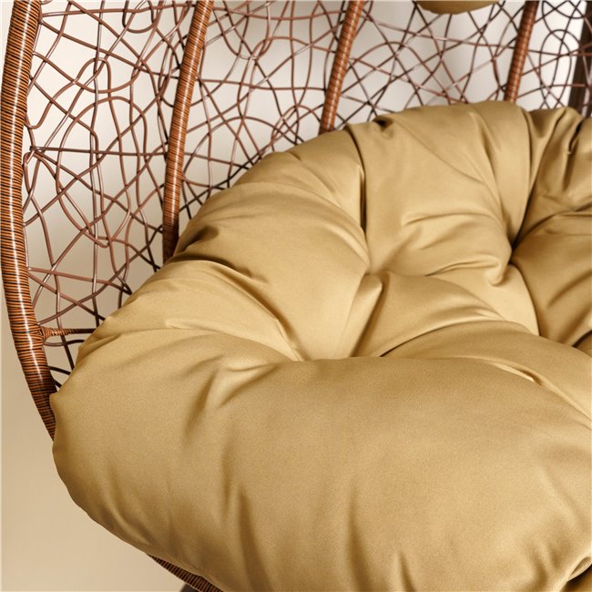 Double hanging chair Couple, gold/coffee color, H200x132x75cm