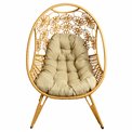 Leisure chair Egg nature, beige/natural color, H140x92x67cm