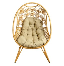 Leisure chair Egg nature, beige/natural color, H140x92x67cm
