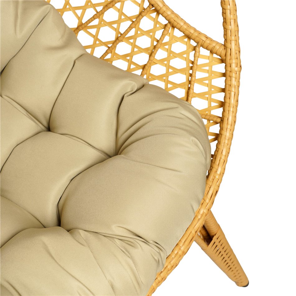 Leisure chair Egg nature, beige/natural color, H140x92x67cm