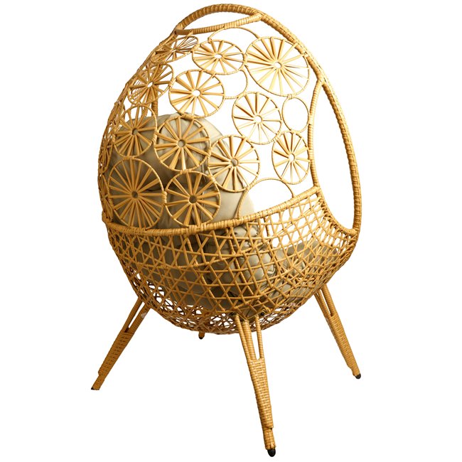 Leisure chair Egg nature, beige/natural color, H140x92x67cm