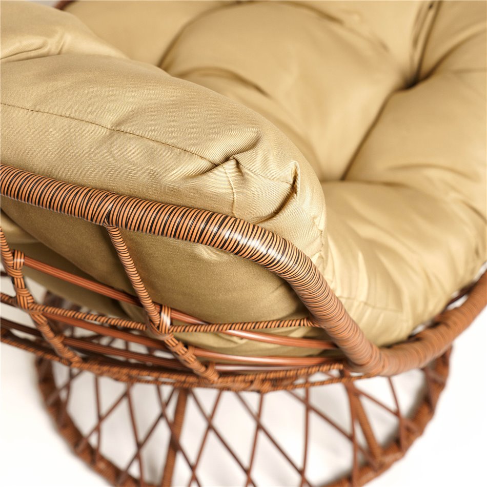 Leisure chair Gallo gold, gold/coffee color, H90x78x78cm