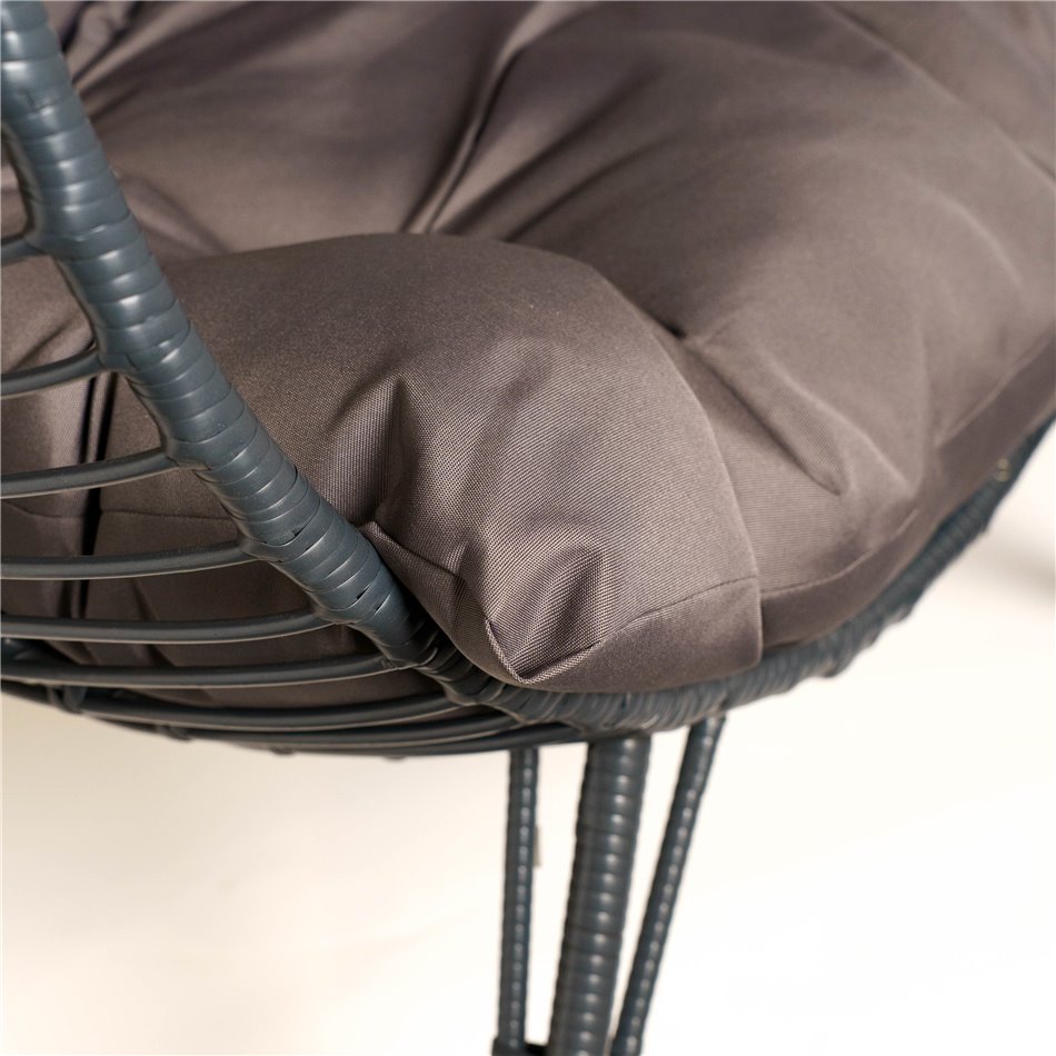 Leisure chair Gassino, dark brown/dark gray, H148x96x70cm