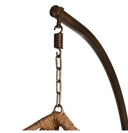 Hanging chair Gabro gold, gold/coffee color, H195cm, D105cm