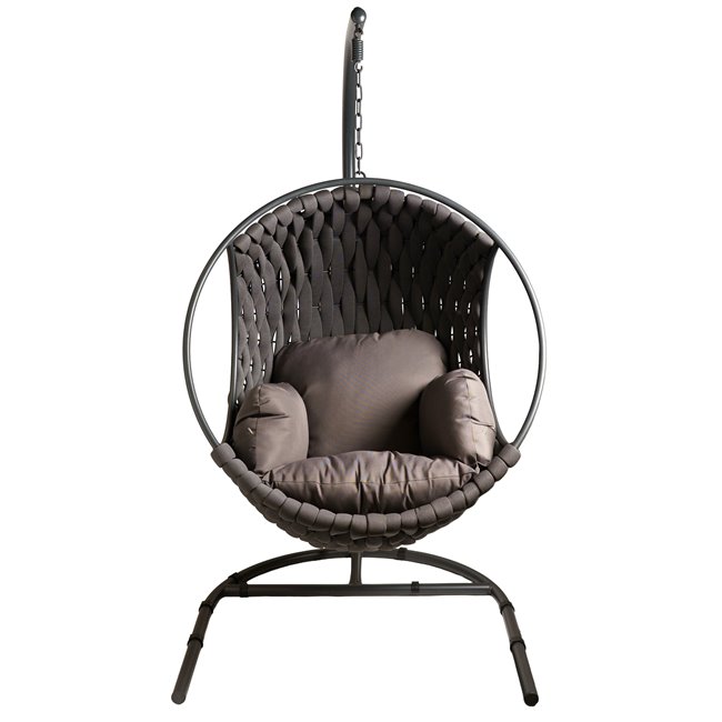 Hanging chair Garrobo, dark brown/dark gray, H195cm, D105cm