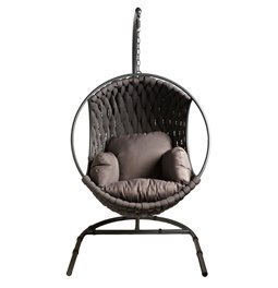 Hanging chair Garrobo, dark brown/dark gray, H195cm, D105cm