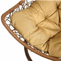 Hanging chair Moon I gold, gold/coffee color, H195cm, D95cm