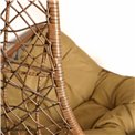 Hanging chair Moon I gold, gold/coffee color, H195cm, D95cm
