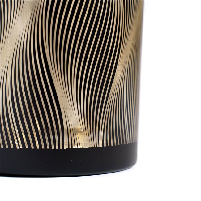 Küünlajalg, must, klaas, H13cm, D10cm