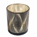Candle holder, black, glass, H8cm, D7cm