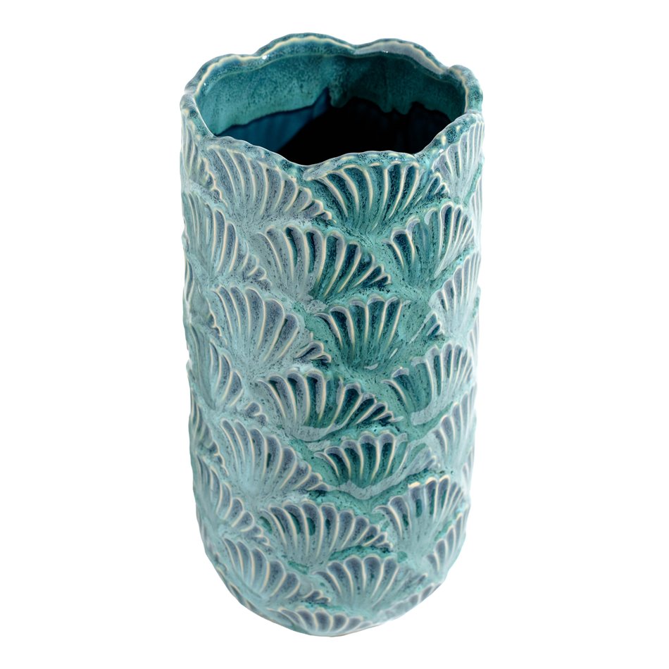 Ваза, синий/зеленый, керамика, H27cm, D14cm