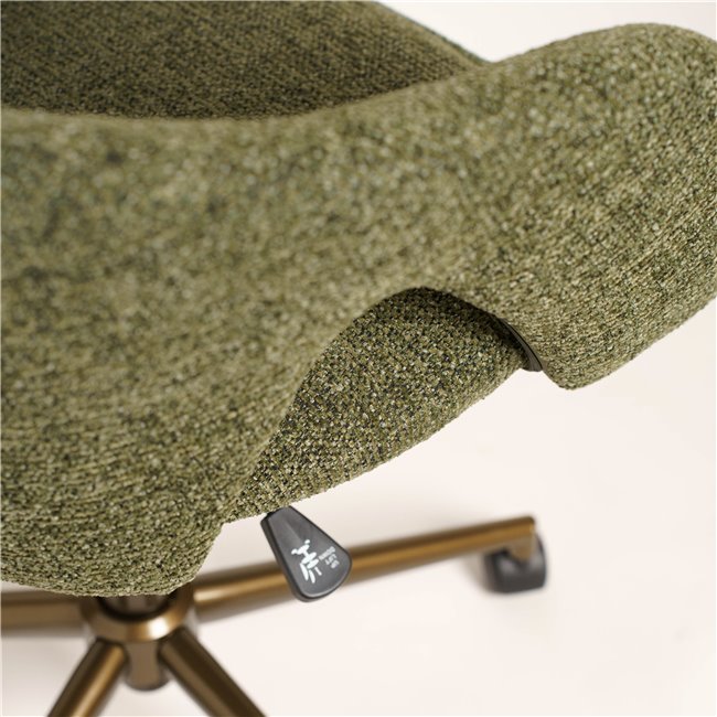 Office chair Zivilino, green/bronze, H70-79.5x62.5x59.5cm, seat height 44-54cm