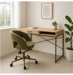 Office chair Zivilino, green/bronze, H70-79.5x62.5x59.5cm, seat height 44-54cm