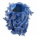 Planter Fishes Fine, blue, eartenware, H26x23x22.5cm