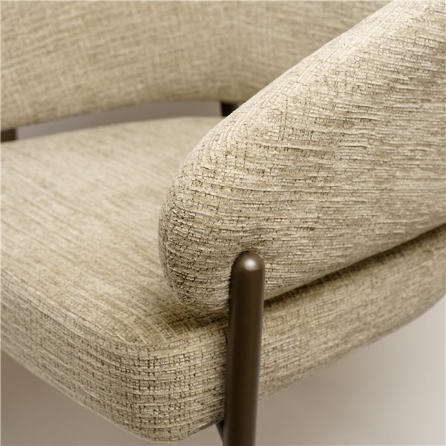 Dining chair Otava, 7 cream/coffee color, H78x50x51cm, seat height 47.5cm