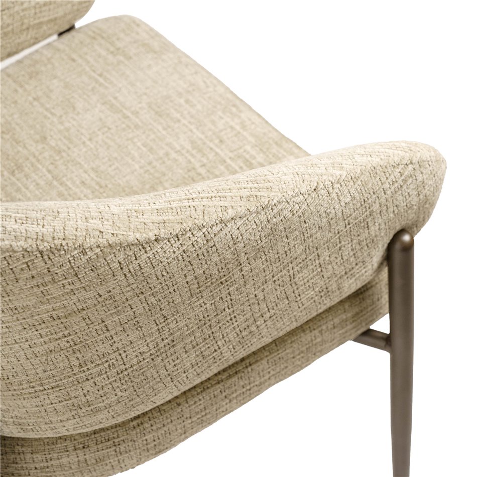 Dining chair Otava, 7 cream/coffee color, H78x50x51cm, seat height 47.5cm