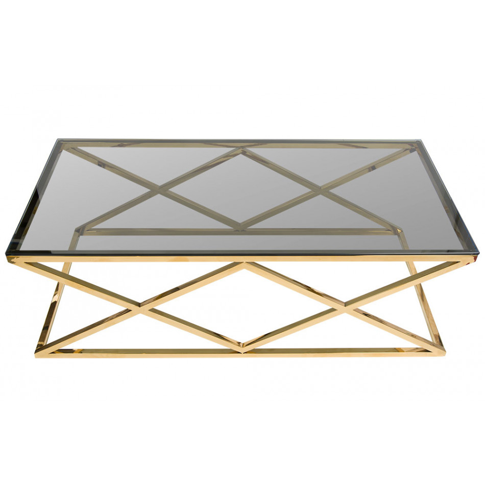 Kohvilaud Eden, toonitud klaas / kuldne, 120x60x40cm