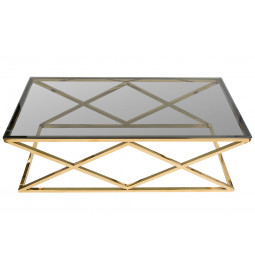 Kohvilaud Eden, toonitud klaas / kuldne, 120x60x40cm