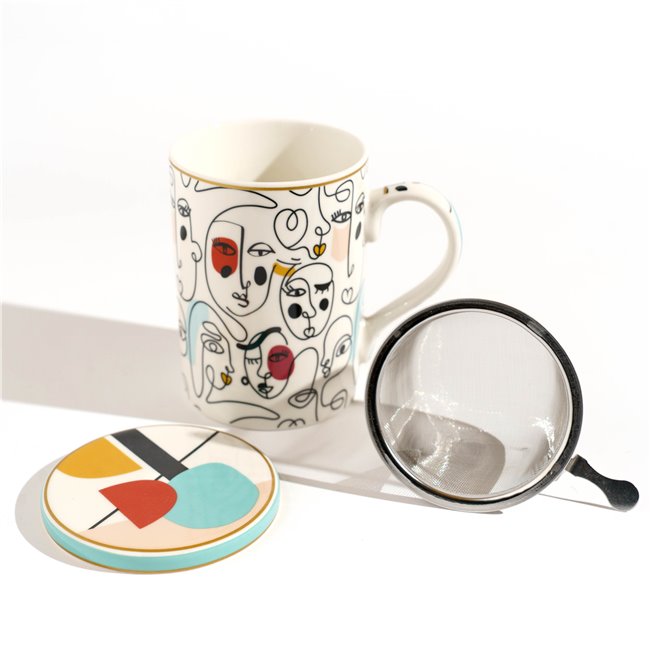 Кружка с крышкой и ситечком Modernism, 350ml, H11.5x18.9x12cm