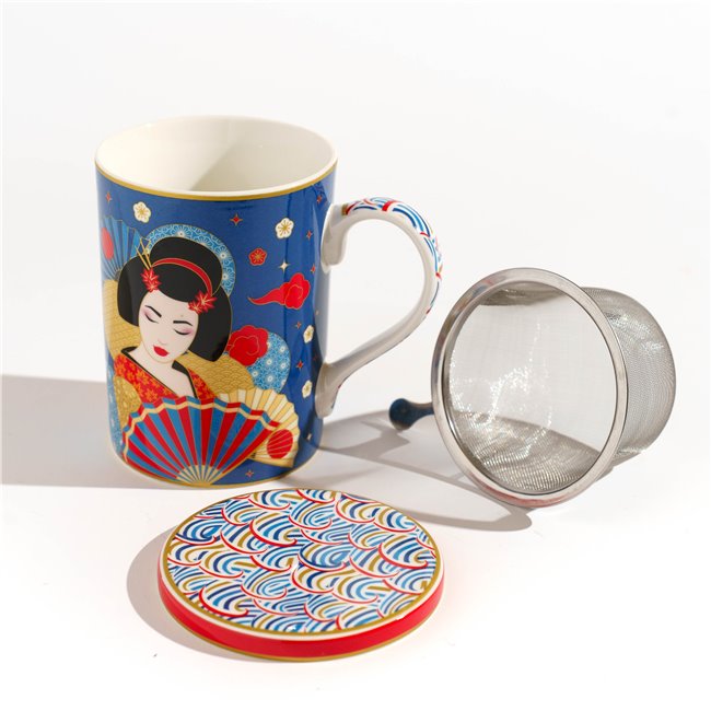 Kruus kaane ja sõelaga Tokyo, 350ml, H11.5x18.9x12cm