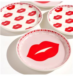 Набор тарелок 4 Twist Match Red, D9.9cm H1.9cm, комплект из 4 шт.