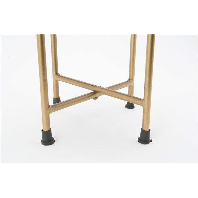 Pot on stand Lille, brass antique tone, enamel, H37cm, D16cm