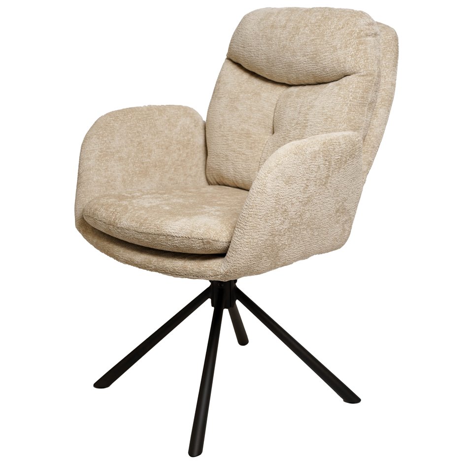 Dining chair Vilando 3, light taupe, rotatable 360 degrees, H90.5x68x60cm, seat height 48cm