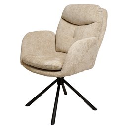 Dining chair Vilando 3, light taupe, rotatable 360 degrees, H90.5x68x60cm, seat height 48cm