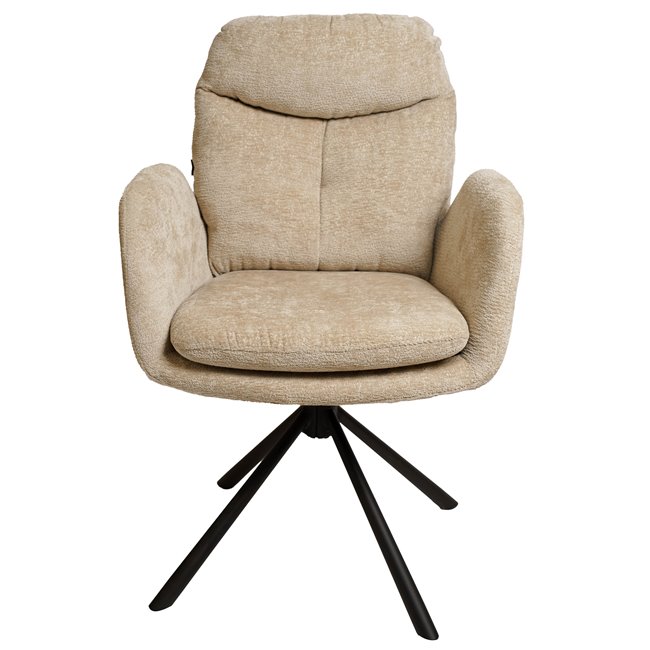 Dining chair Vilando 3, light taupe, rotatable 360 degrees, H90.5x68x60cm, seat height 48cm