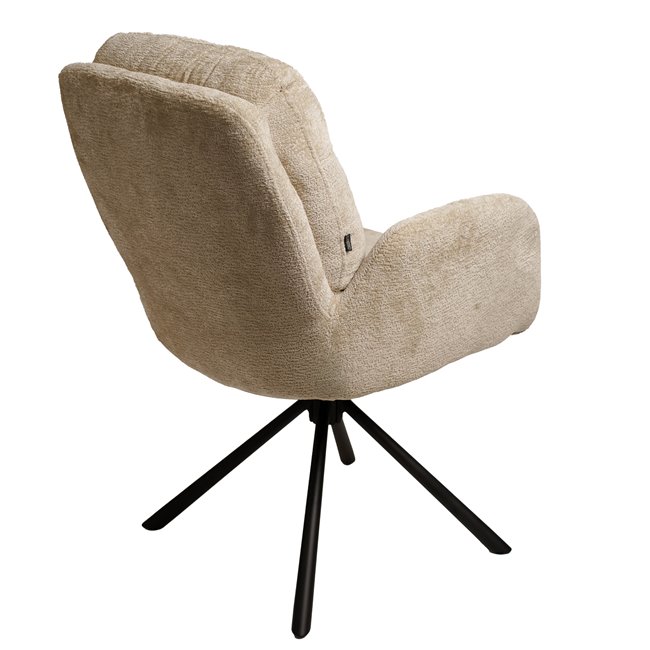 Dining chair Vilando 3, light taupe, rotatable 360 degrees, H90.5x68x60cm, seat height 48cm