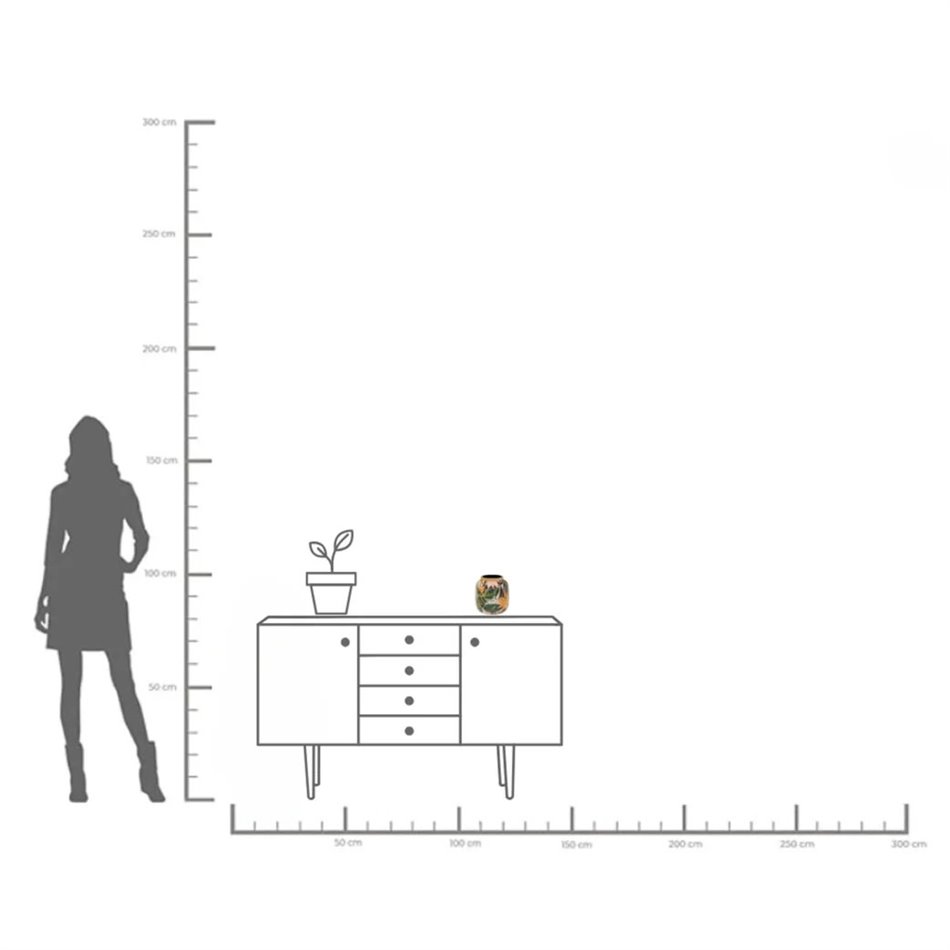 Vase Jungle, metal, H17cm, D17cm