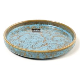 Тарелка Scratch Blue, коричневый/синий, фарфор, D13.7cm H2cm