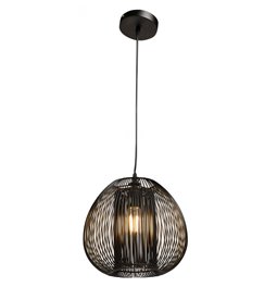 Pendant lamp Noda, black, H35-135cm D28cm, E27 40W(MAX) 