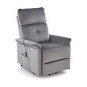 Electric recliner with massage function Hemiro, grey, H108-90x80x90-160cm, seat height 51-52cm
