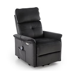 Electric recliner with massage function Hemiro, black, H108-90x80x90-160cm, seat height 51-52cm