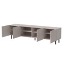 TV table Haxos, cashmere/black color, chipboard/MDF/steel, 200x40cm, H54cm 