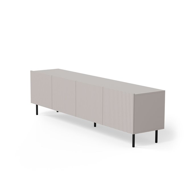 TV table Haxos, cashmere/black color, chipboard/MDF/steel, 200x40cm, H54cm 