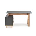 Desk Hergio, anthracite/wotan oak pattern, chipboard, H78x60-90x134-210cm 