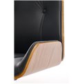 Office chair Hebstero, walnut/black color, eco leather, H114-122x65x60cm, seat height 46-54cm