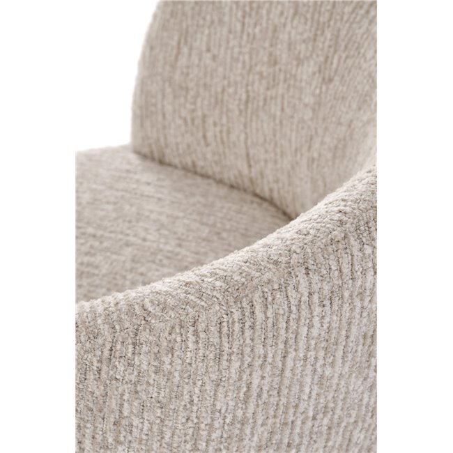 Armchair Hamen K581, swivelling, beige, steel/polyester, H82x63x62cm, seat height 48cm