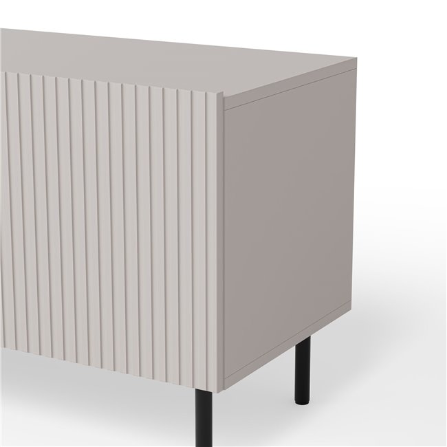 TV table Haxos, cashmere/black color, chipboard/MDF/steel, 200x40cm, H54cm 