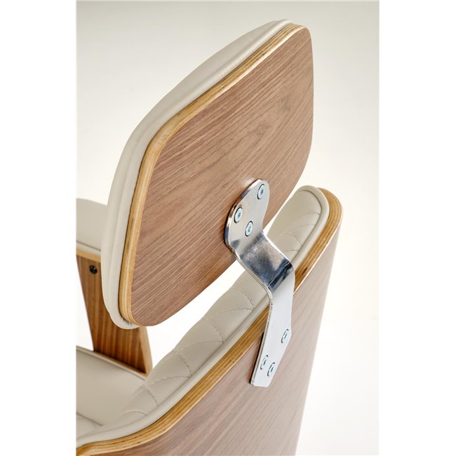 Office chair Himber, walnut/beige color, eco leather, H114-122x72x68cm, seat height 46-54cm