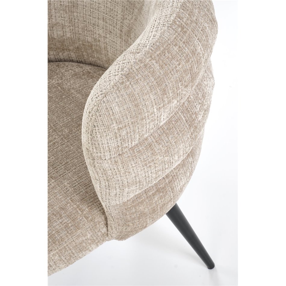 Dining chair Haimo K575, beige, steel/polyester, H79x64x62cm, seat height 51cm