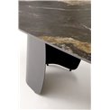 Extendable dining table Horum, black, sintered stone/steel, 180-260x90cm H76cm 