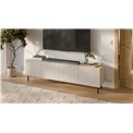 TV table Haxos, cashmere/black color, chipboard/MDF/steel, 200x40cm, H54cm 