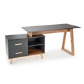 Desk Hergio, anthracite/wotan oak pattern, chipboard, H78x60-90x134-210cm 