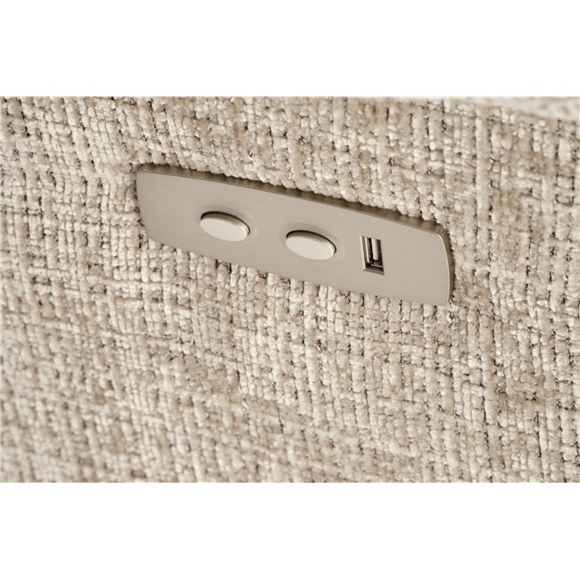 Electric recliner Hamore, beige, polyester/metal/wood, H86-100x105x100-168cm, seat height 50-55cm