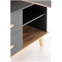 Desk Hergio, anthracite/wotan oak pattern, chipboard, H78x60-90x134-210cm 