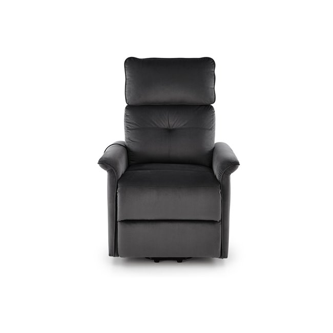 Electric recliner with massage function Hemiro, black, H108-90x80x90-160cm, seat height 51-52cm