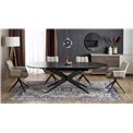 Pikendatav söögilaud Handro, must, MDF/teras, 180-240x100cm H76cm 